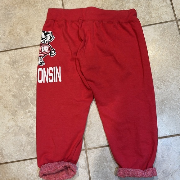 Y2K Colosseum Wisconsin Badgers Crop Capri Sweatpants Joggers L Sweats - Picture 6 of 6